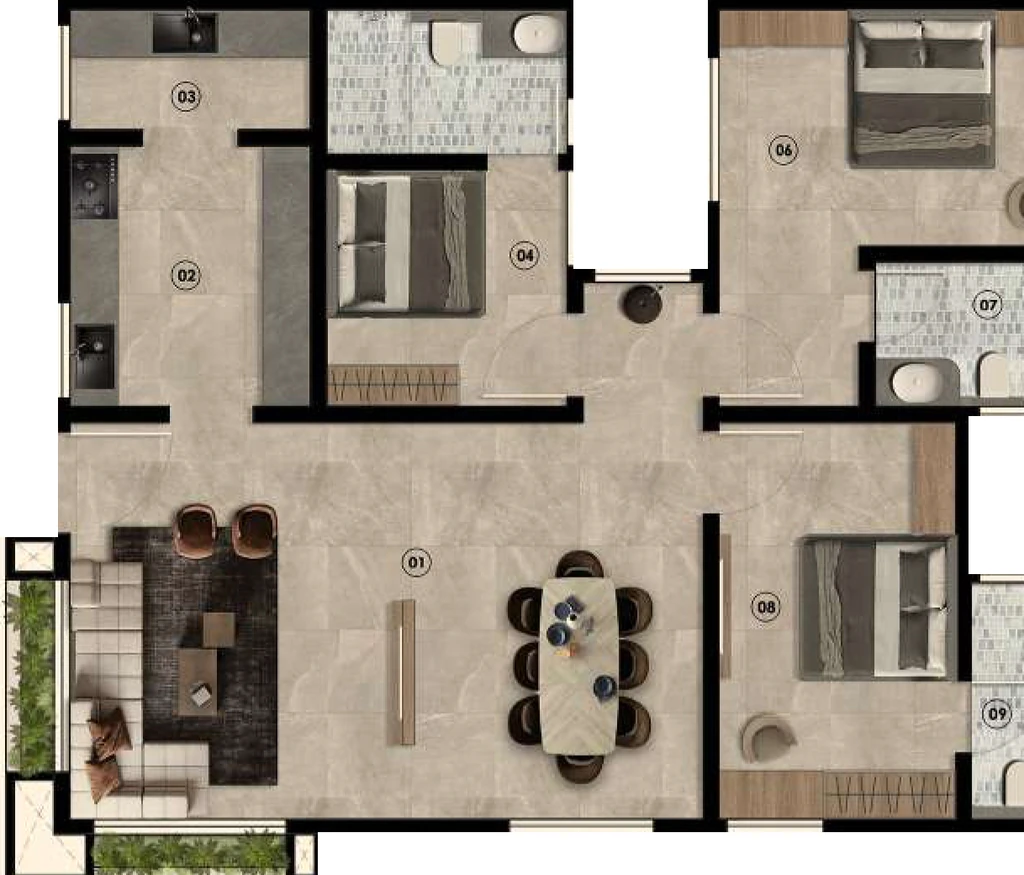 3 BHK Flat in Cinco Cresendo in Thudiyalur, Coimbatore - Image 914897
