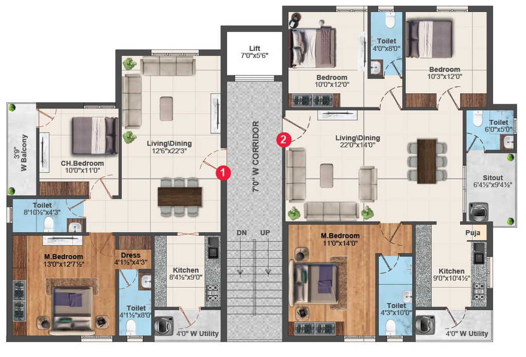 Floor Plan of Nirmal Society in Yapral, Hyderabad - Image 396035