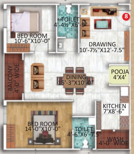 2 BHK Flat in Shivams Pride in Bolarum, Hyderabad - Image 914918