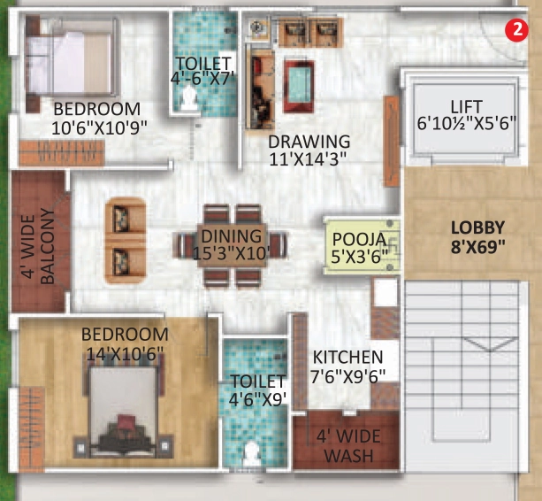 2 BHK Flat in Shivams Pride in Bolarum, Hyderabad - Image 914920