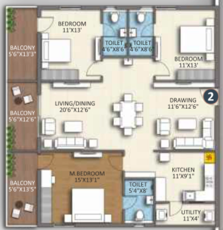 3 BHK Flat in Silpa Vaibhavi Vihanga in Tellapur, Hyderabad - Image 914915