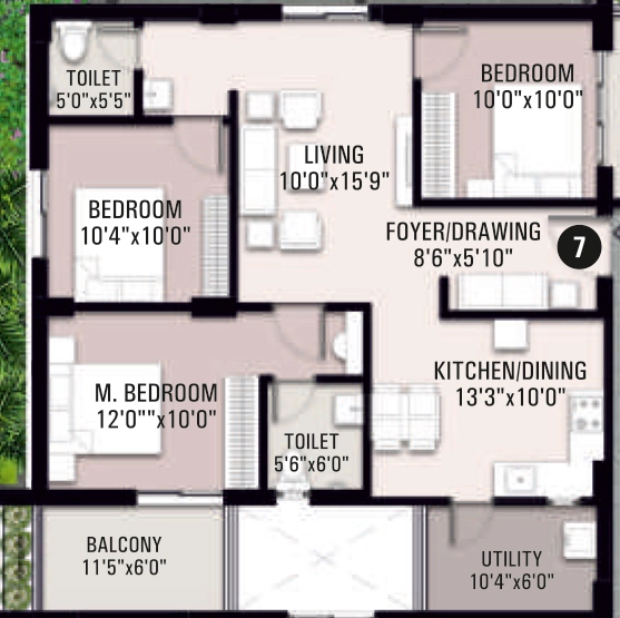 3 BHK Flat in Sivah Silver Keys in Gajulramaram, Hyderabad - Image 914911