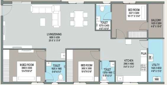 3 BHK Flat in Sunrise Sky Plaza in Hayathnagar, Hyderabad - Image 914903