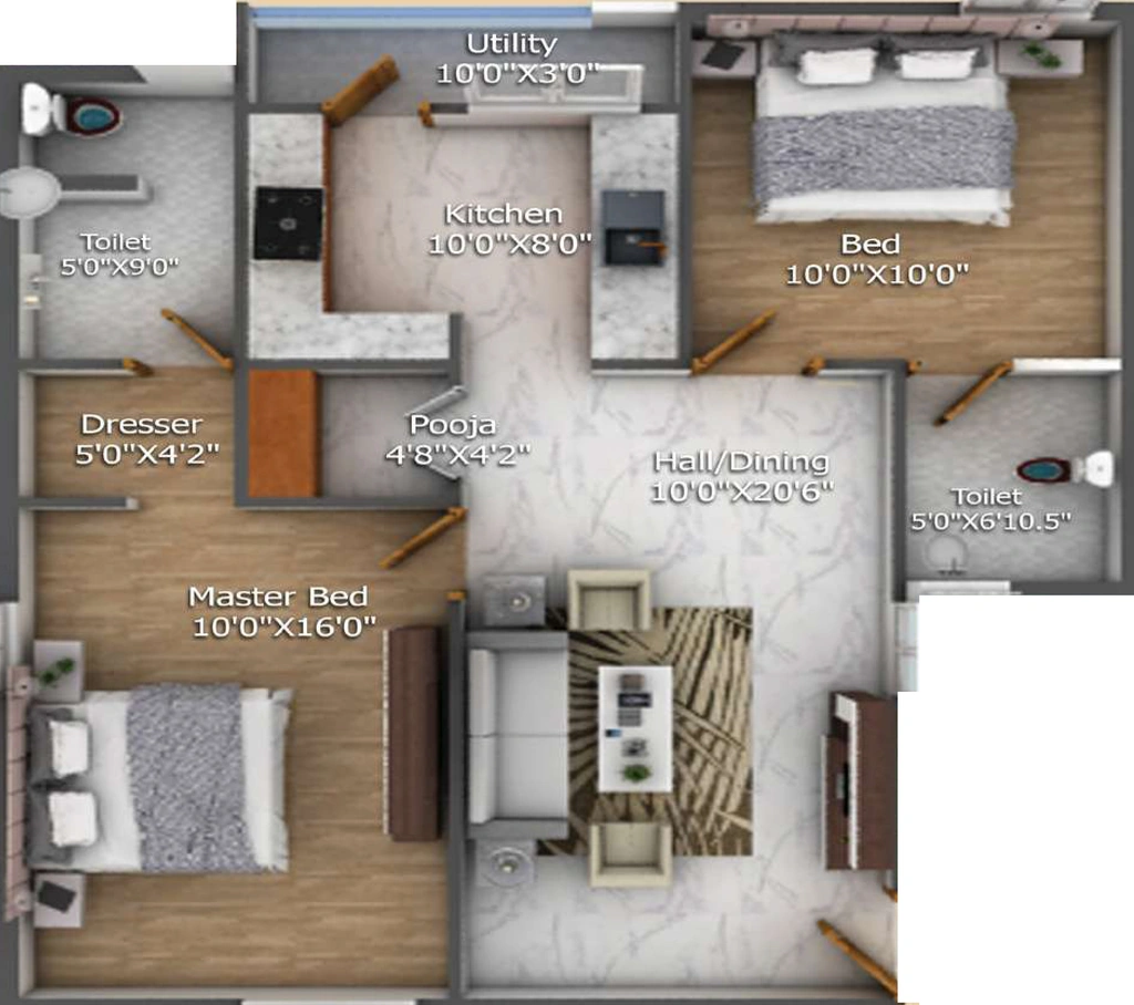 2 BHK Flat in Cinco Aaranya in Saravanampatti, Coimbatore - Image 914917