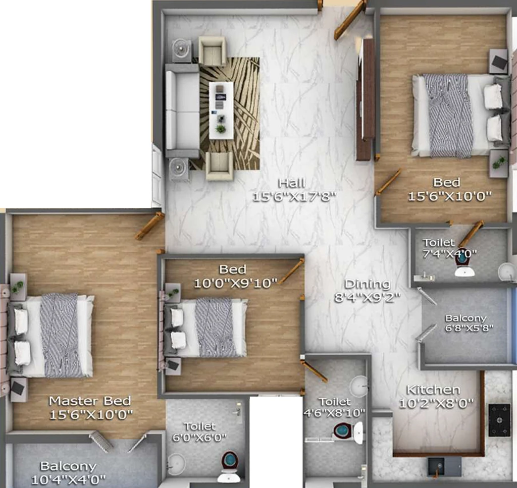 3 BHK Flat in Cinco Aaranya in Saravanampatti, Coimbatore - Image 914922