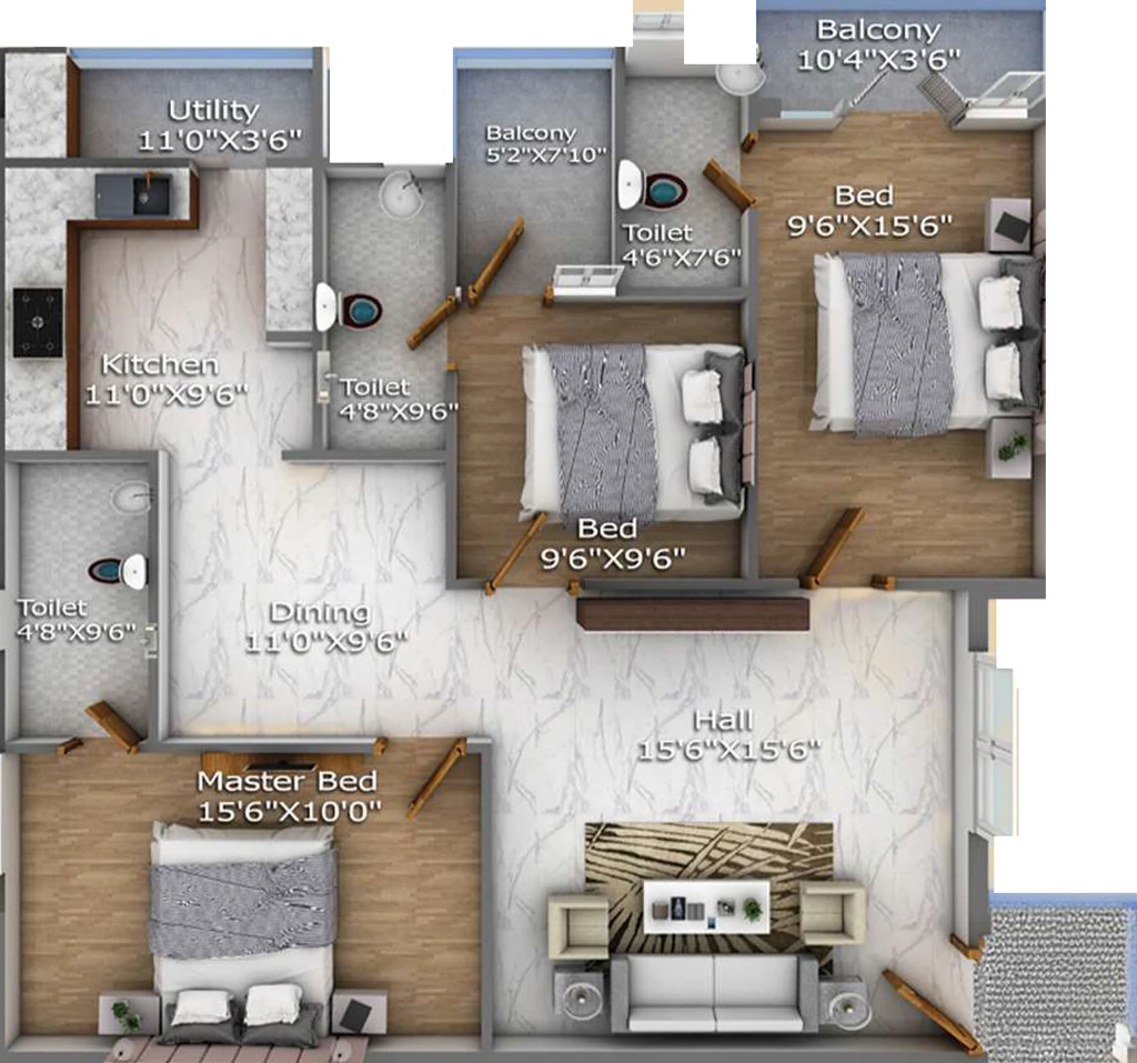 3 BHK Flat in Cinco Aaranya in Saravanampatti, Coimbatore - Image 914923