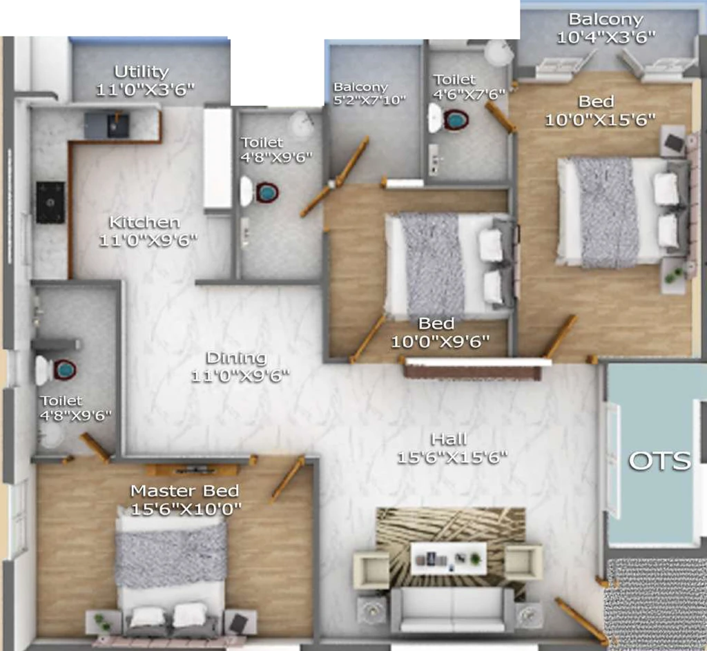 3 BHK Flat in Cinco Aaranya in Saravanampatti, Coimbatore - Image 914924