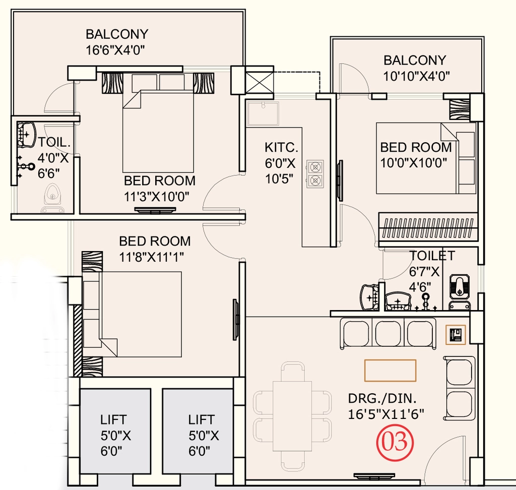 3 BHK Flat in Aranya PNB Residency in Danapur, Patna - Image 915488