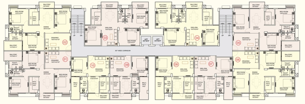 Floor Plan of Aranya PNB Residency in Danapur, Patna - Image 397254