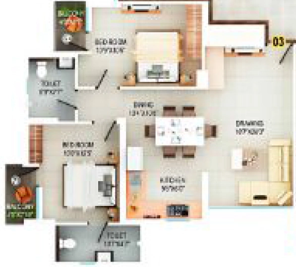 2 BHK Flat in Concicon Sarvodaya City in Khagaul Road, Patna - Image 921250