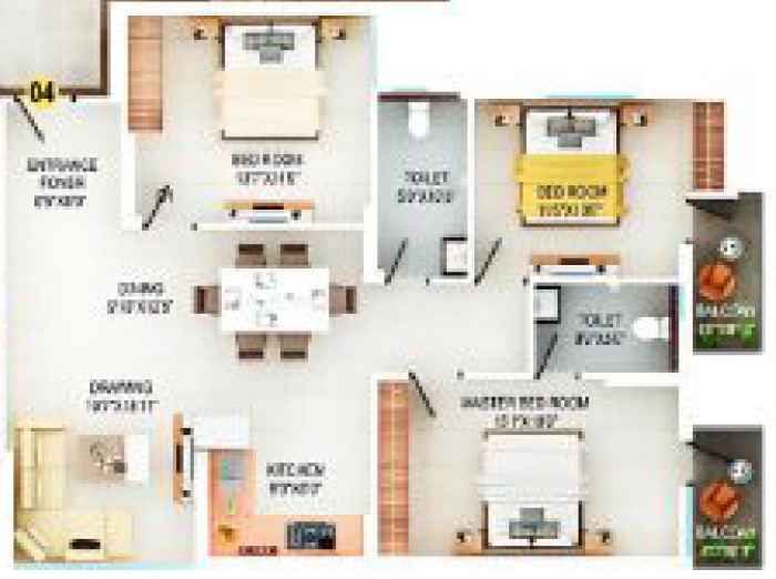 3 BHK Flat in Concicon Sarvodaya City in Khagaul Road, Patna - Image 921251