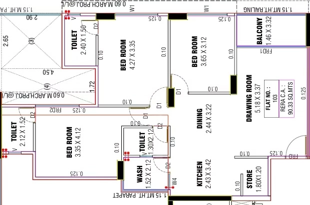 3 BHK Flat in Aarna Bliss in Memnagar, Ahmedabad - Image 914936