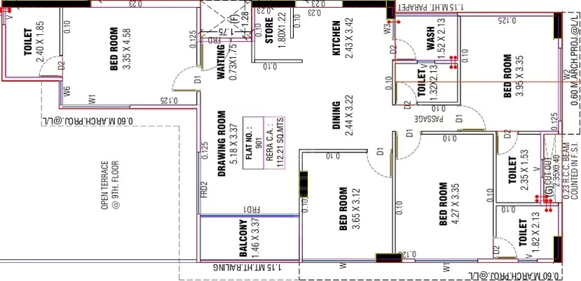 4 BHK Flat in Aarna Bliss in Memnagar, Ahmedabad - Image 914937