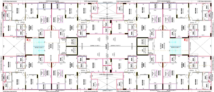 Floor Plan of Aarna Bliss in Memnagar, Ahmedabad - Image 396083