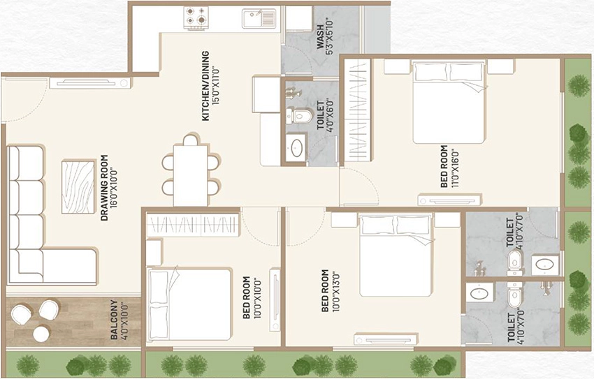 3 BHK Flat in Aaryan Amara in Shilaj, Ahmedabad - Image 914953