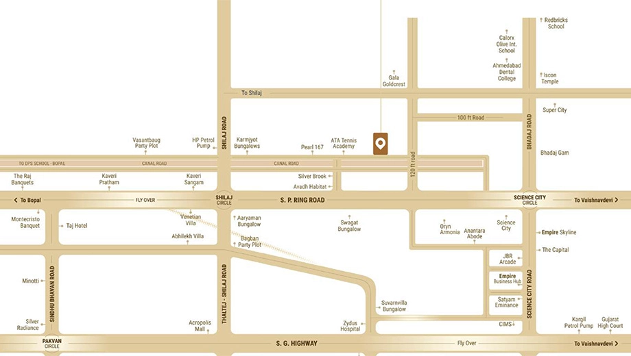 Location of Aaryan Amara in Shilaj, Ahmedabad - Image 396126