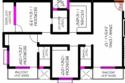 3 BHK Flat in Grih VIP Residency in Mahuabagh, Patna - Image 915720