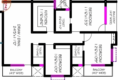 3 BHK Flat in Grih VIP Residency in Mahuabagh, Patna - Image 915722