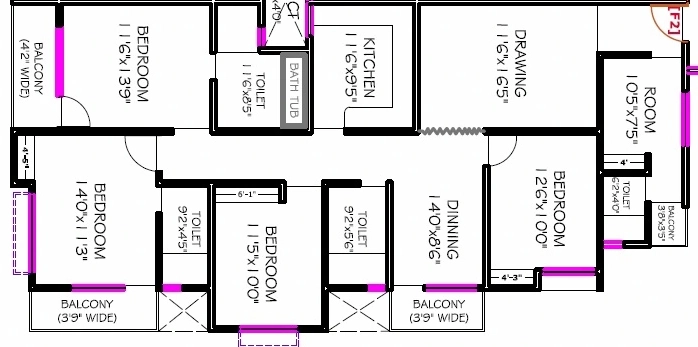 4 BHK Flat in Grih VIP Residency in Mahuabagh, Patna - Image 915723