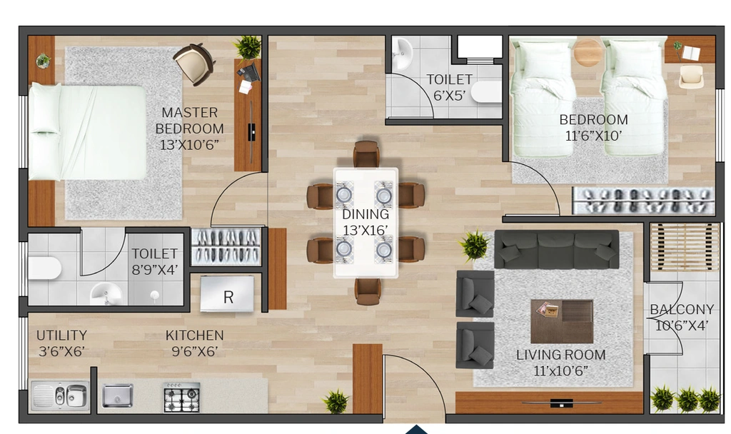 2 BHK Flat in Acropolis Buildwell in Nagole, Hyderabad - Image 914992