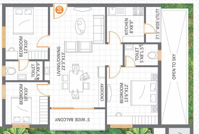 2 BHK Flat in Anuhar Meda Heights in Miyapur, Hyderabad - Image 914968