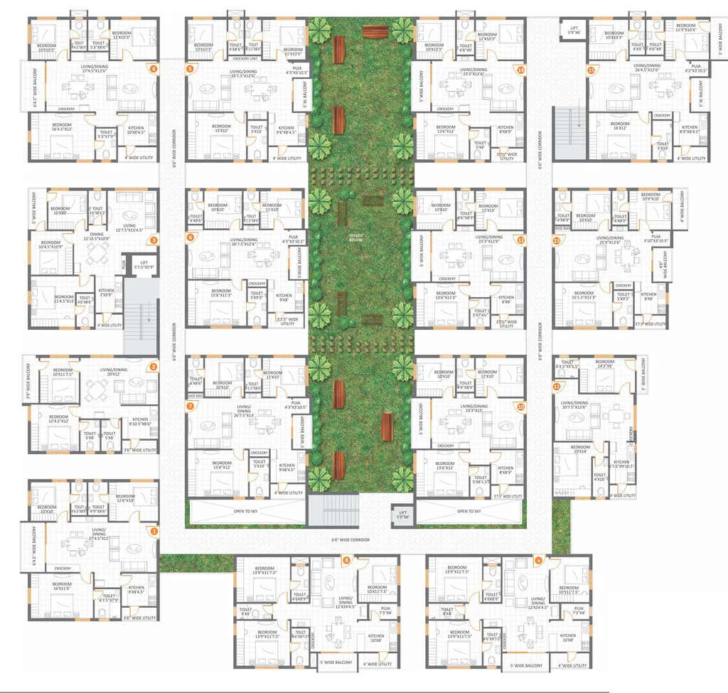 Floor Plan of Anuhar Meda Heights in Miyapur, Hyderabad - Image 396170