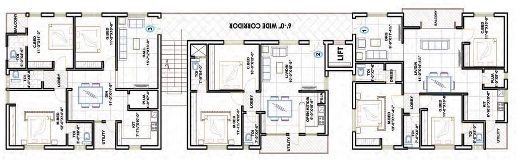 Floor Plan of SRK River Front Residency in Nagole, Hyderabad - Image 396138