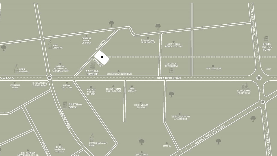 Location of Commercial Aasthaa Magnolia in Sola, Ahmedabad - Image 396161