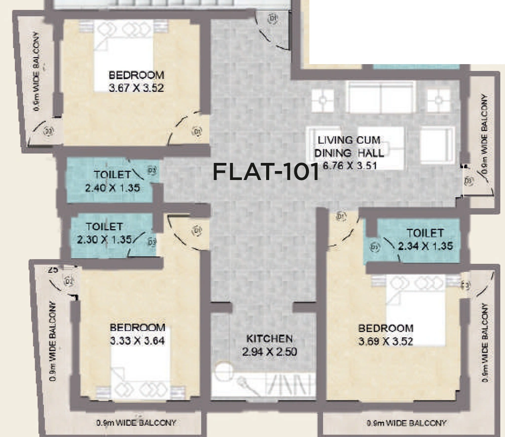 3 BHK Flat in Medhatiya Sanjogita Nikunj Complex in Rajendra Nagar, Patna - Image 915717