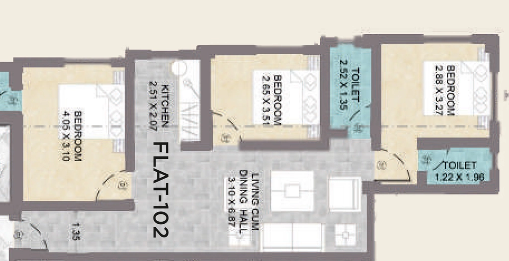 3 BHK Flat in Medhatiya Sanjogita Nikunj Complex in Rajendra Nagar, Patna - Image 915714