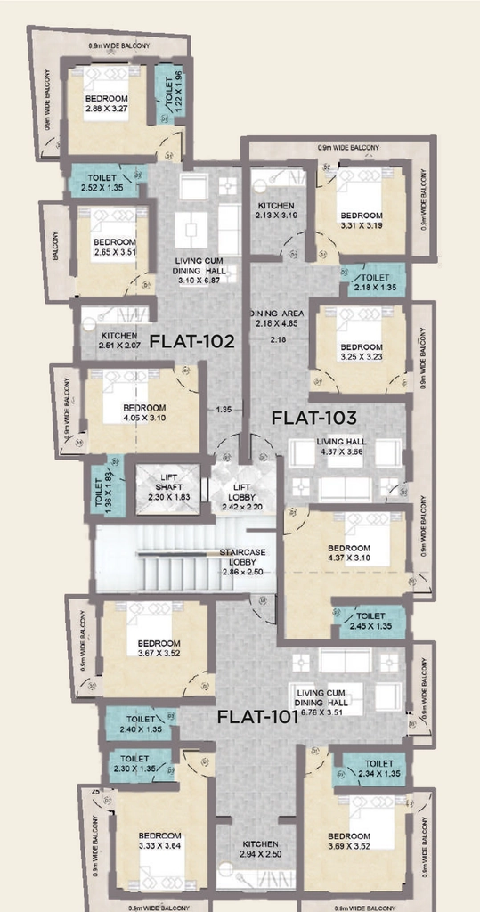 Floor Plan of Medhatiya Sanjogita Nikunj Complex in Rajendra Nagar, Patna - Image 397765