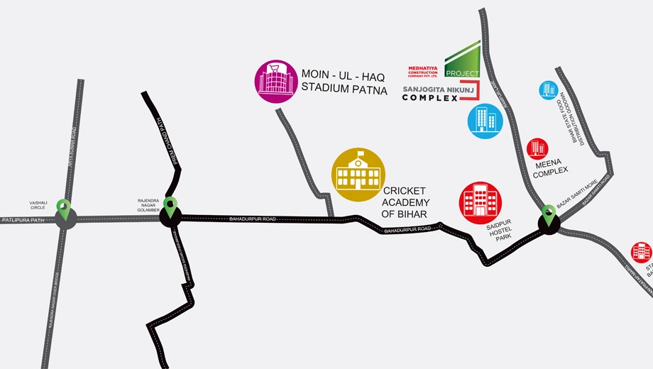 Location of Medhatiya Sanjogita Nikunj Complex - Image 397764