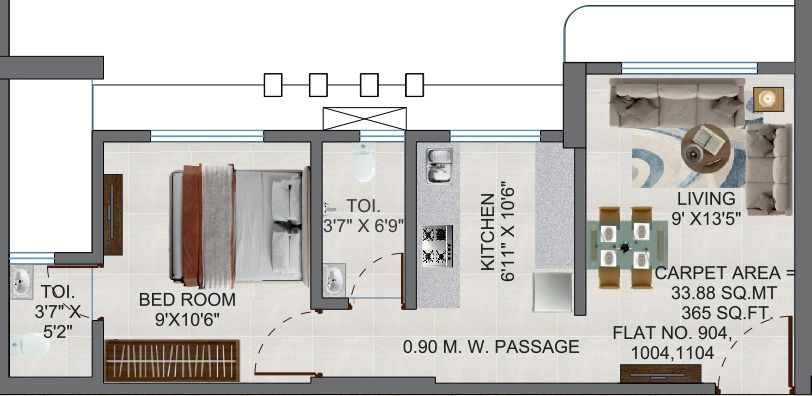 1 BHK Flat in Abode Navrang Heights in Majiwada, Thane - Image 915322