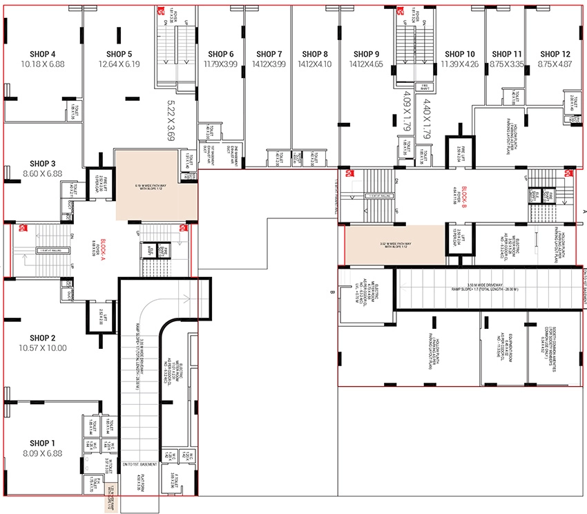 Floor Plan of Commercial Aatman Grandeur in Sola, Ahmedabad - Image 396200