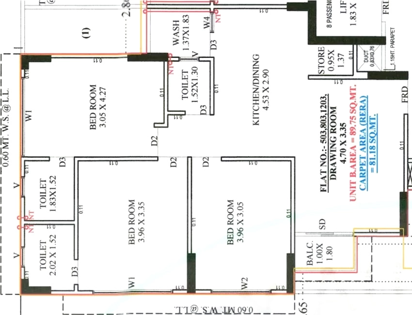 3 BHK Flat in Aditya Heights in Sola, Ahmedabad - Image 914989