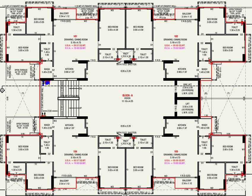 Floor Plan of Alok One Fifty One in Bhadaj, Ahmedabad - Image 396242