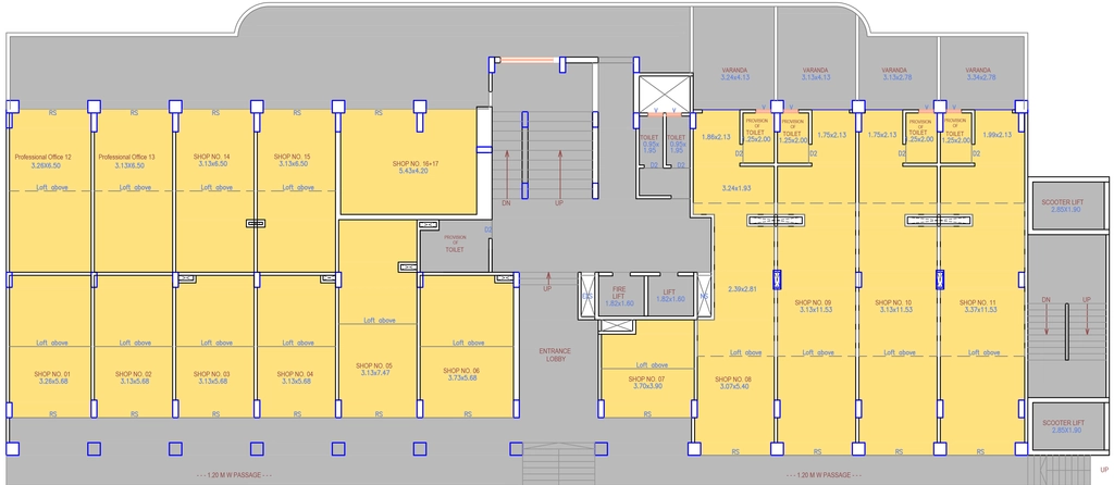 Floor Plan of Commercial Saarrthi Studio 06 in Karve Nagar, Pune - Image 396457