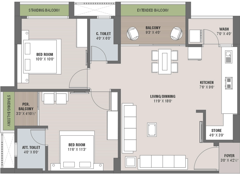 2 BHK Flat in Aniket Sky in Ognaj, Ahmedabad - Image 915000