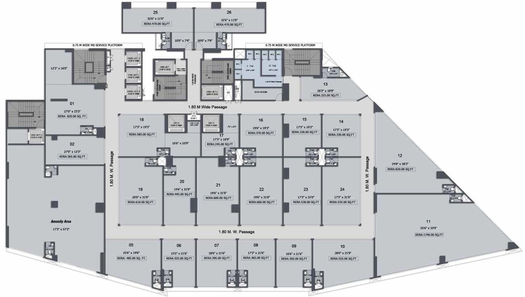 Floor Plan of Commercial Jaydeep La Residency in Kolshet Road, Thane - Image 396962