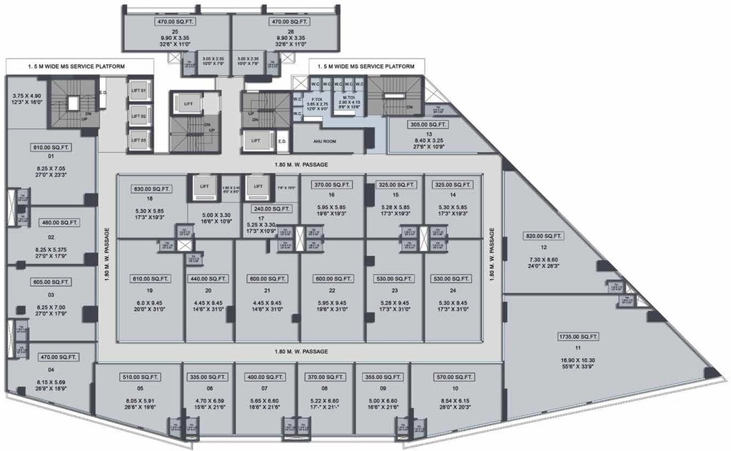 Floor Plan of Commercial Jaydeep La Residency in Kolshet Road, Thane - Image 396963