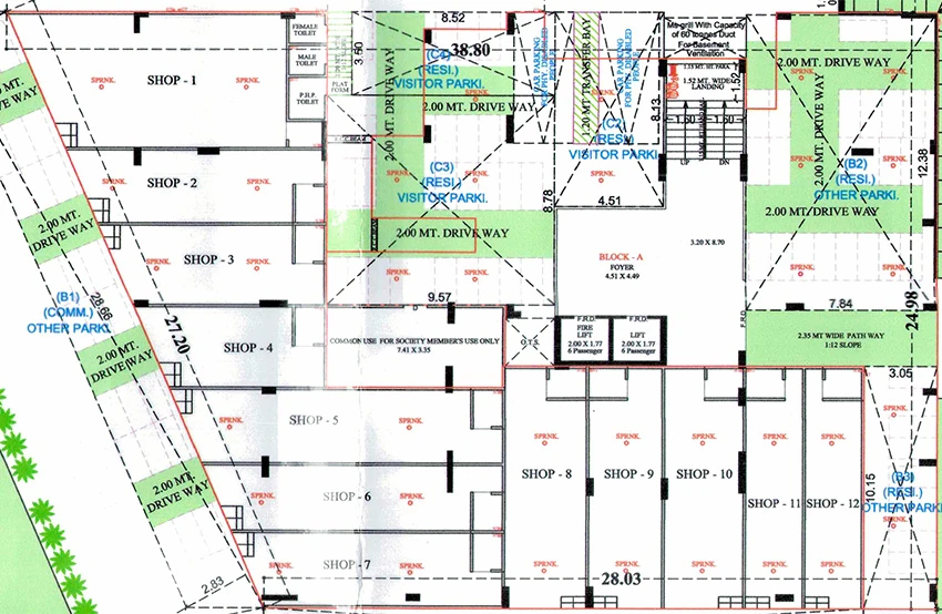 Floor Plan of Commercial Aradhana Luxuria in Chandkheda, Ahmedabad - Image 396290