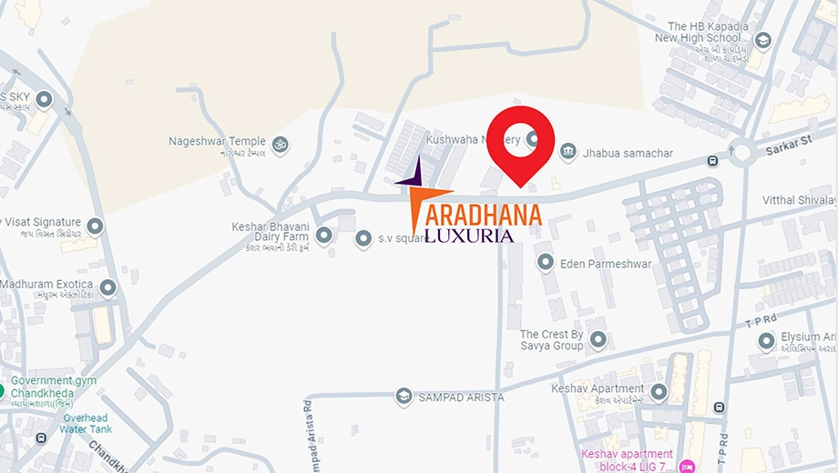Location of Commercial Aradhana Luxuria in Chandkheda, Ahmedabad - Image 396288