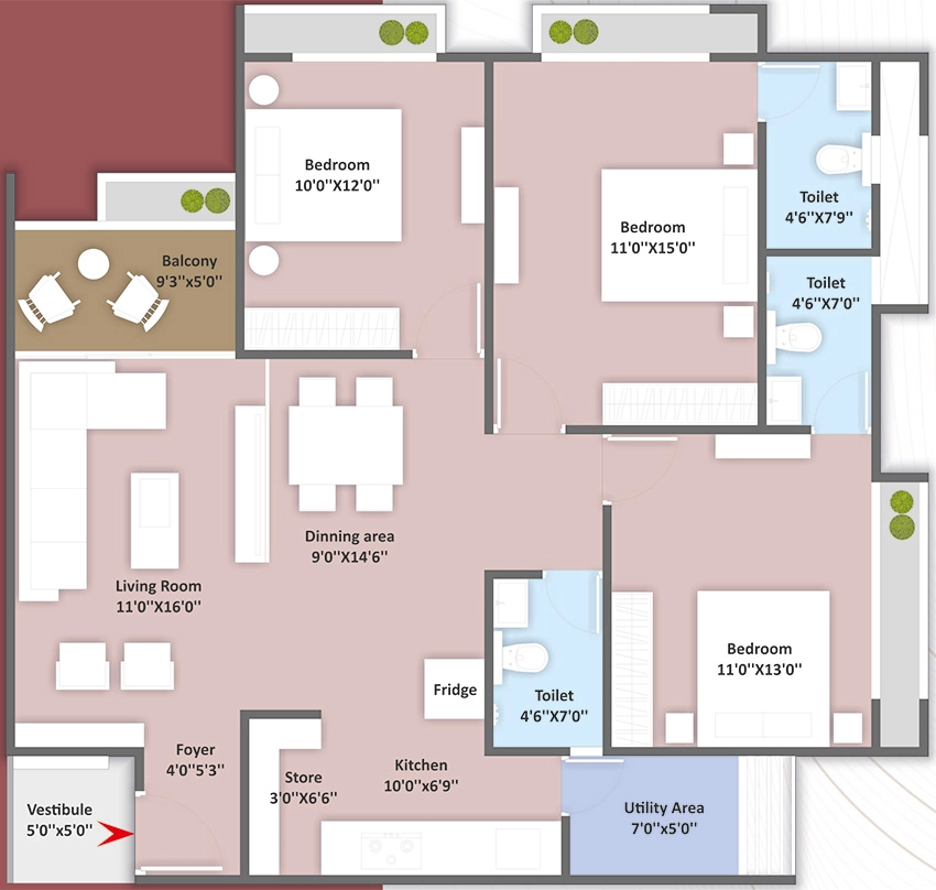 3 BHK Flat in Arcus Aura in Vasna, Ahmedabad - Image 915015