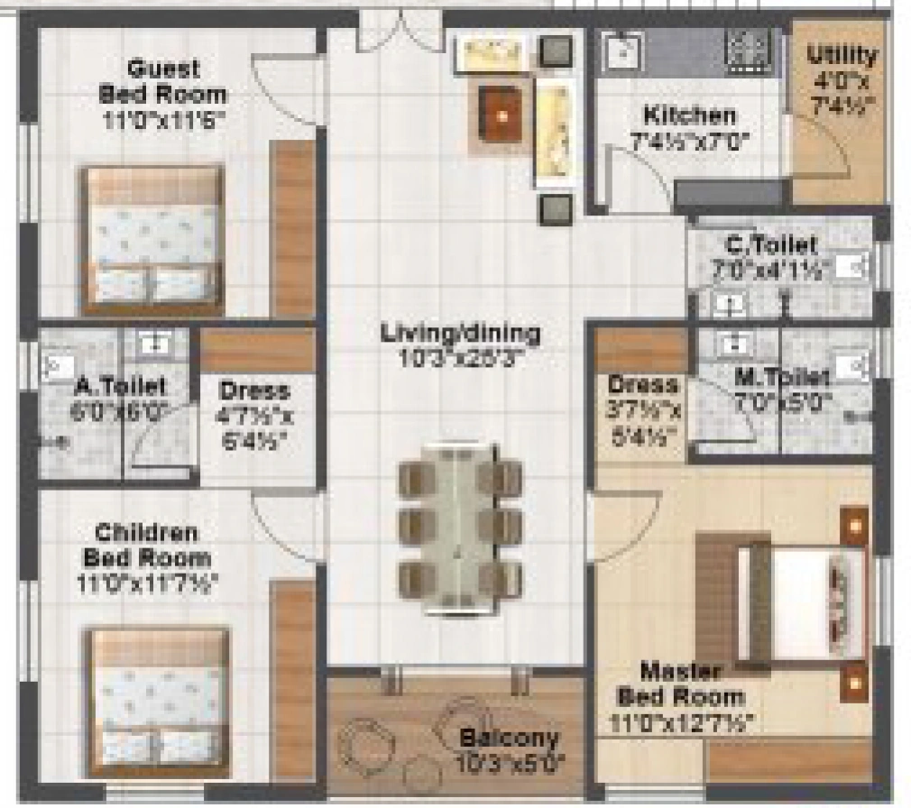 3 BHK Flat in SV Skyline Veda in Adibatla, Hyderabad - Image 915041