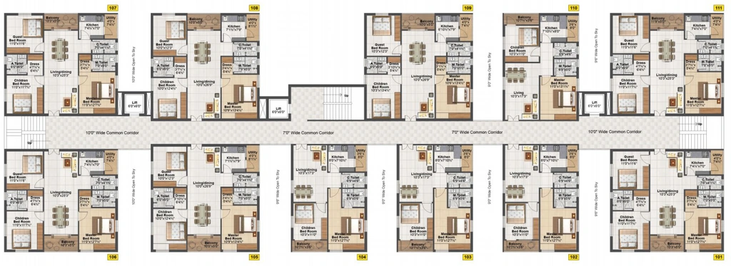 Floor Plan of SV Skyline Veda in Adibatla, Hyderabad - Image 396353