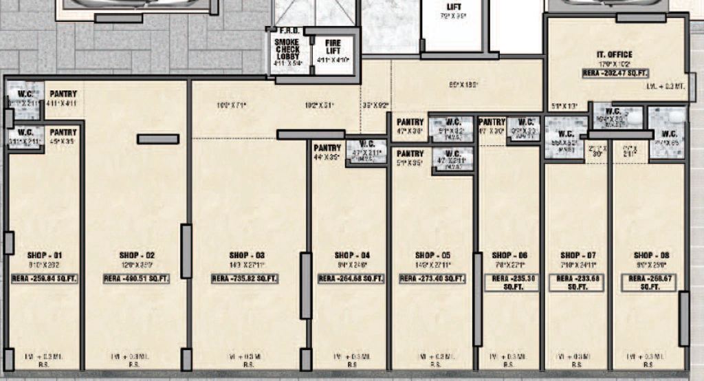 Floor Plan of Commercial Laxmi Vishwa Vihang Heights in Dahisar East, Mumbai - Image 396968