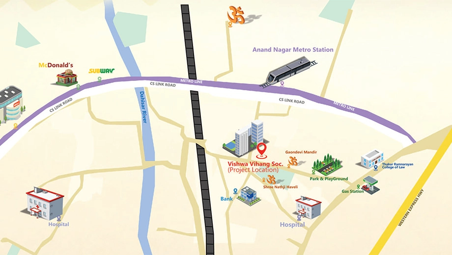 Location of Commercial Laxmi Vishwa Vihang Heights in Dahisar East, Mumbai - Image 396967