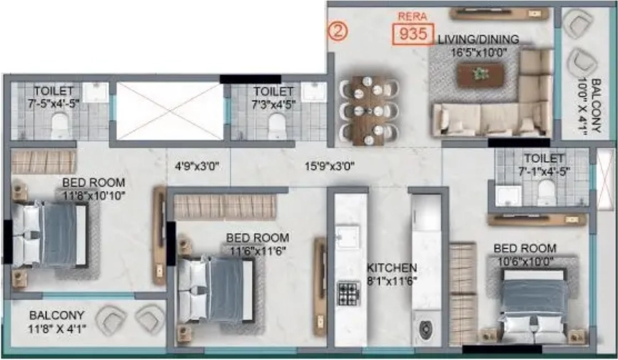 3 BHK Flat in H Rishabraj Anuja in Borivali West, Mumbai - Image 915385
