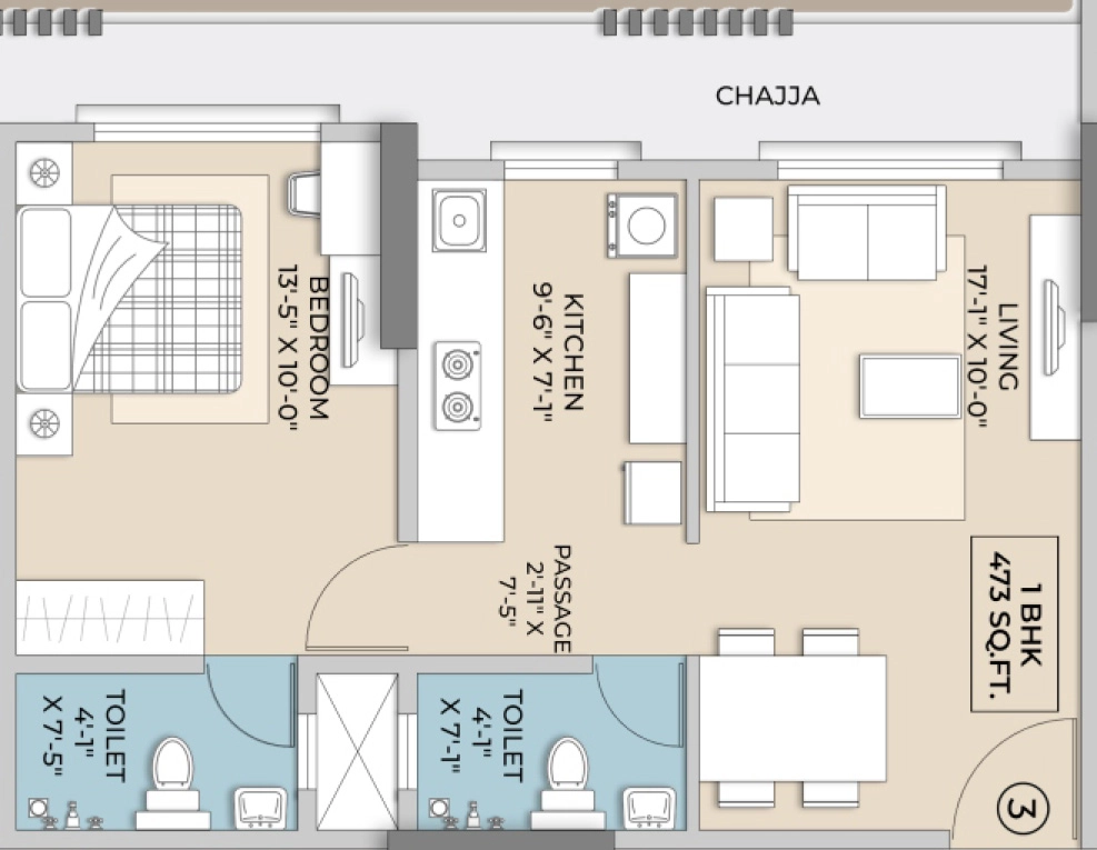 1 BHK Flat in Hum Emerald Heights in Kandivali West, Mumbai - Image 915388
