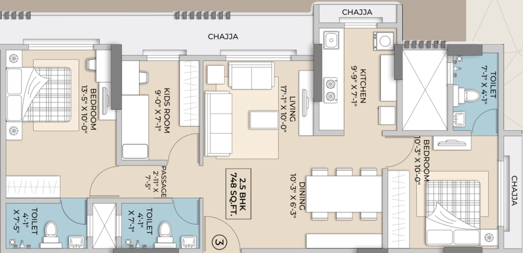 2.5 BHK Flat in Hum Emerald Heights in Kandivali West, Mumbai - Image 915390